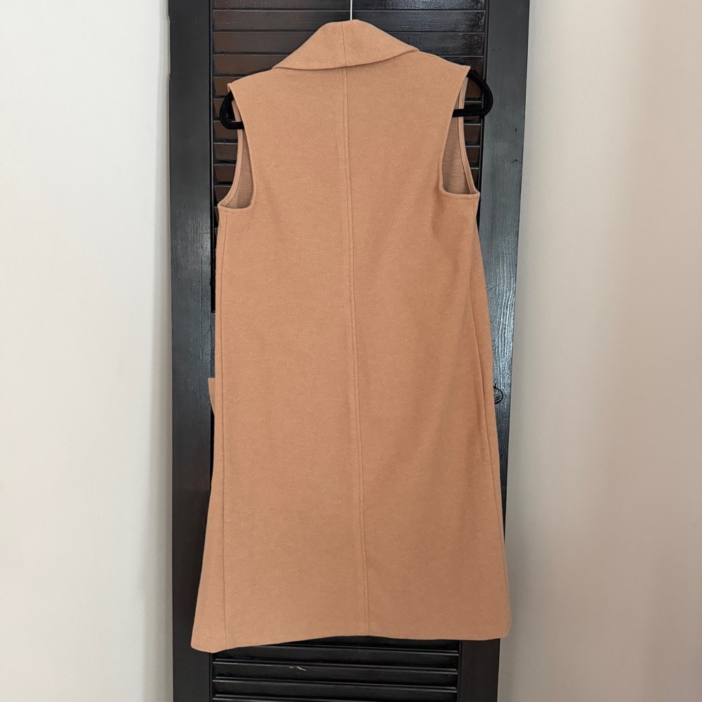 Joie Tan Josie Long Vest Sleeveless Duster Cardigan Jacket Size Small - Picture 3 of 7